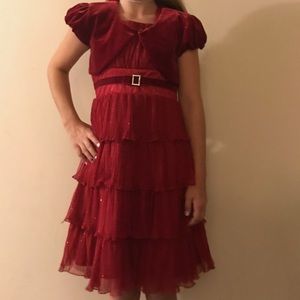 Red dress with a red cover up